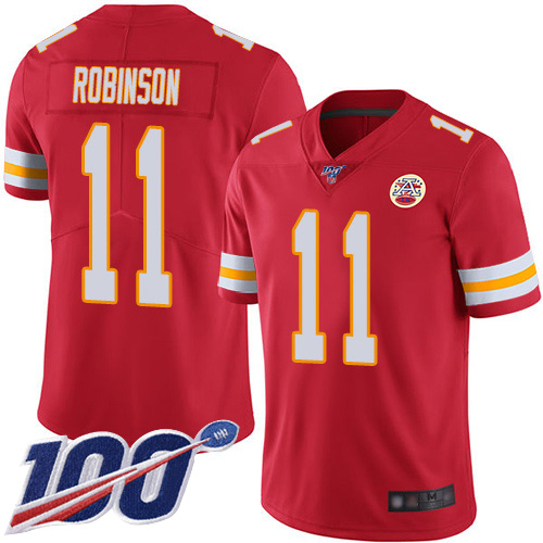 Youth Kansas City Chiefs #11 Robinson Demarcus Red Team Color Vapor Untouchable Limited Player 100th Season Football Nike NFL Jersey->youth nfl jersey->Youth Jersey